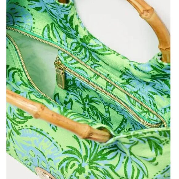 Lilly Pulitzer Bamboo Bag Purse Green Cool Mint Catching Rays NEW - Picture 4 of 4